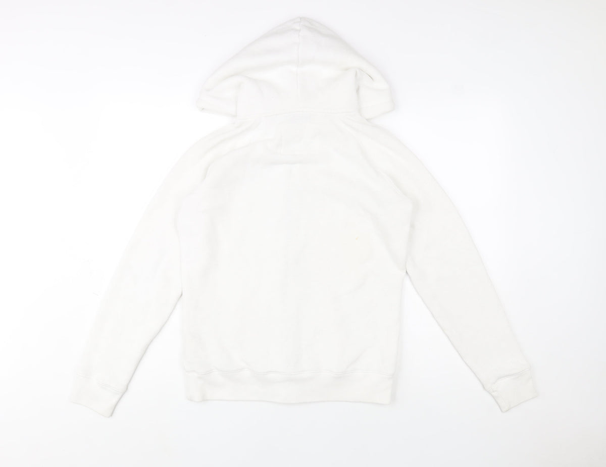 Jack Wills Womens White Size 12 Hooded Full Zip Fleece Jacket
