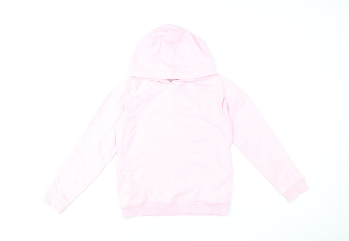 FatFace Girls Pink Pullover Hoodie 10-11 Years Graphic Print Cotton Blend