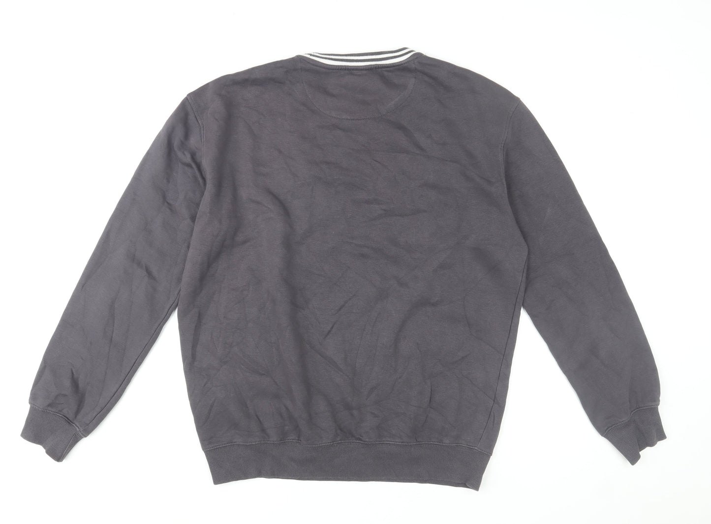 New Look Men Grey New York Crew Neck Sweatshirt Size M