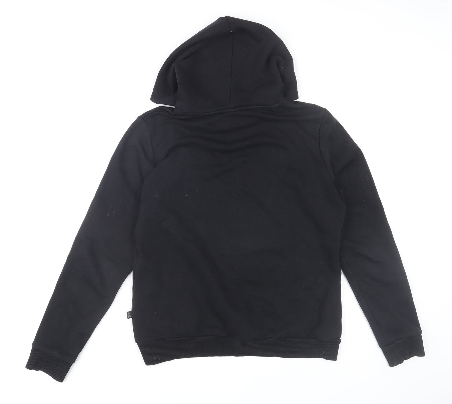 Puma Womens Black Leopard Logo Pullover Hoodie Size M