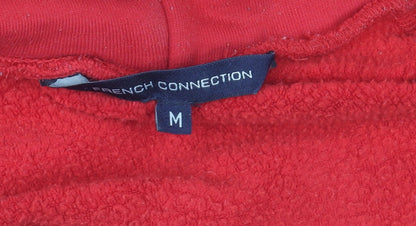 Brand and care label for French Connection Men's Red Hooded Full Zip Basic Jacket M
