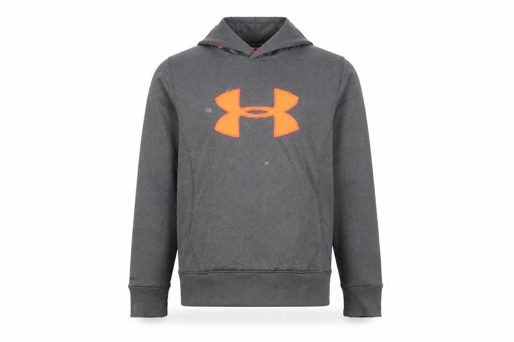 Under Armour Mens Grey Pullover Hoodie M ColdGear Logo Sportswear