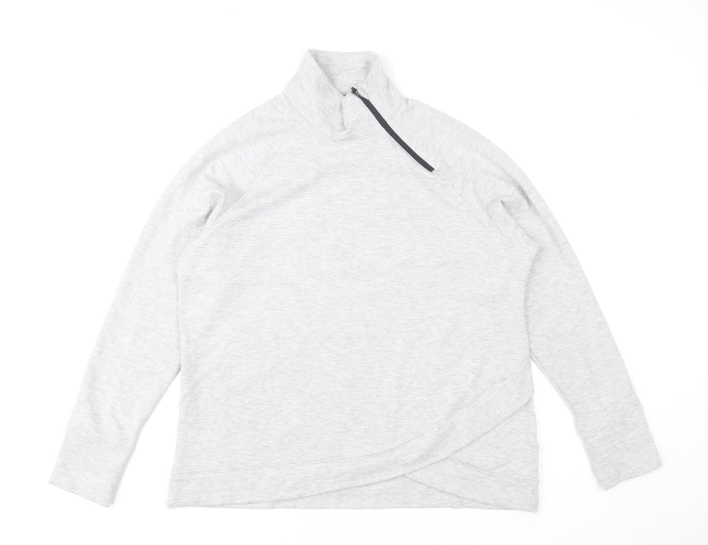 Aurique Women’s Grey 1/4 Zip Pullover Sweatshirt Size L