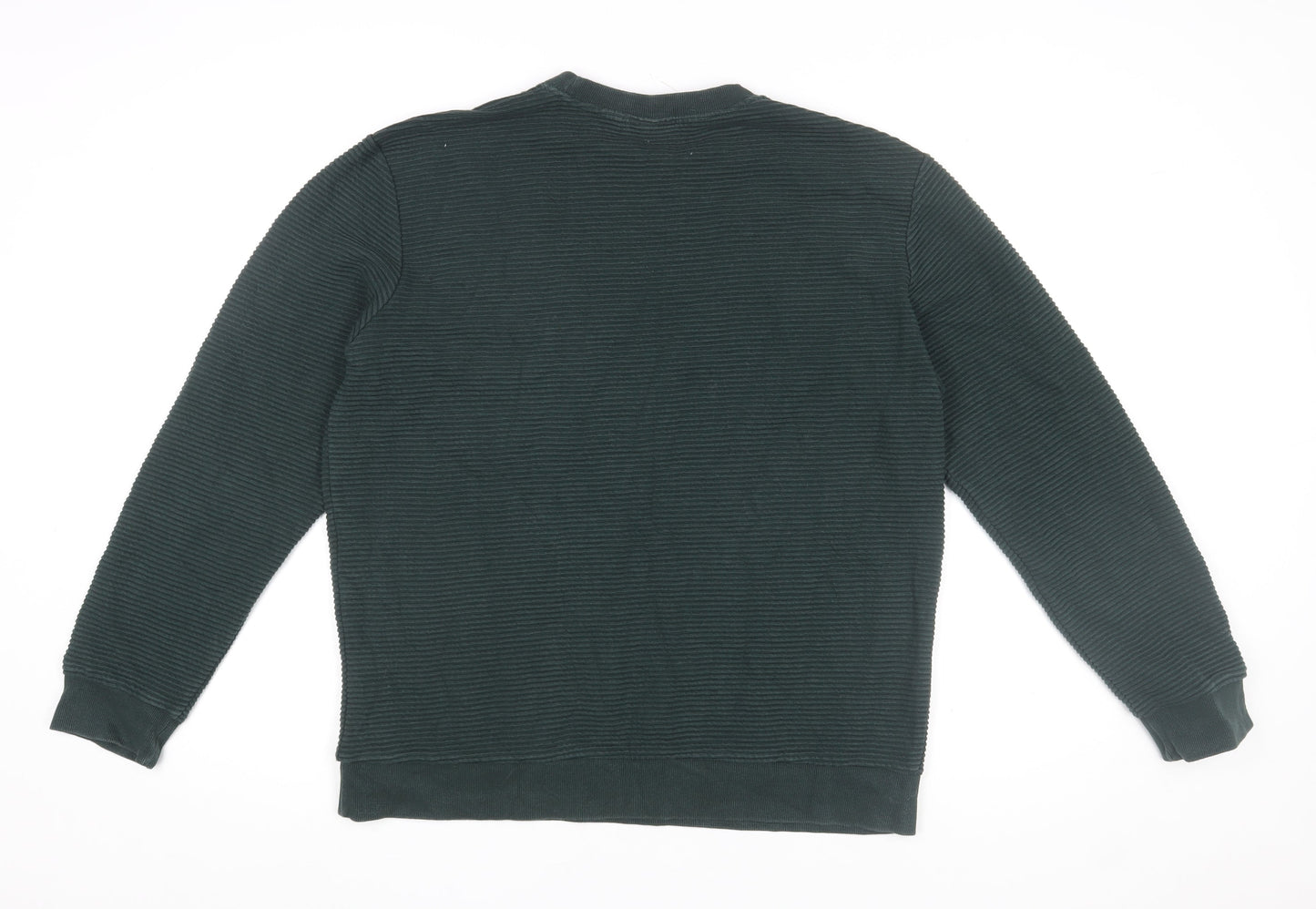 H&M Men's Green Regular Fit Crew Neck Knit Sweatshirt Size M