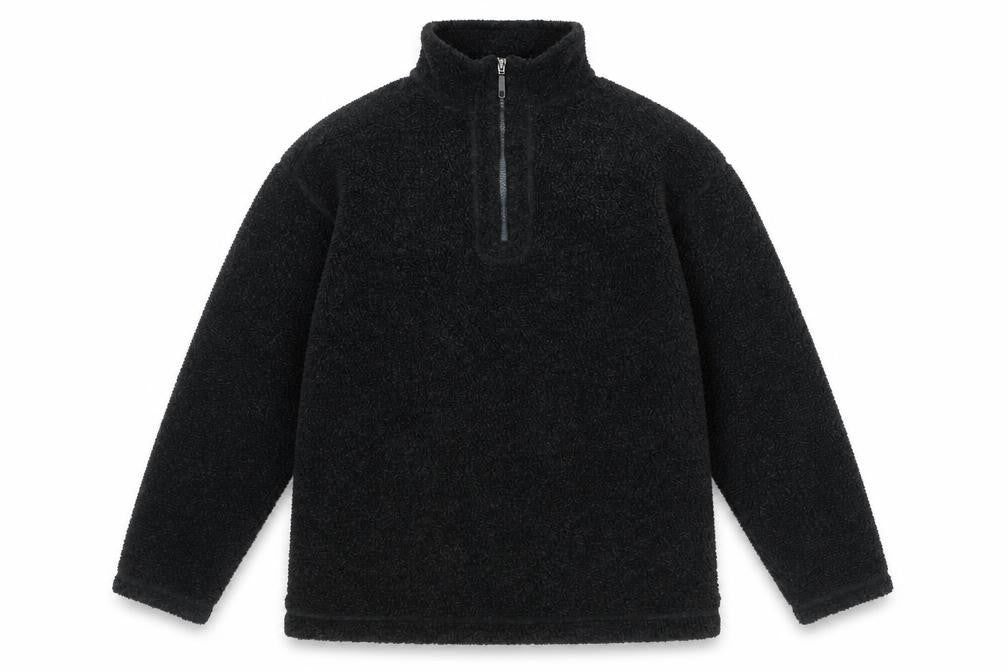 Mackays Men's Black Fleece 1/4 Zip Pullover Sweatshirt Size S