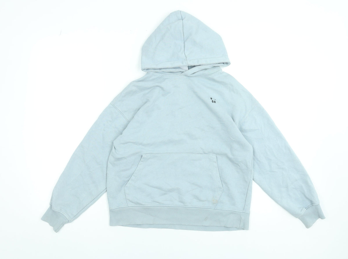Zara Boys Light Grey Pullover Hoodie Size 11-12 Years Cotton Blend