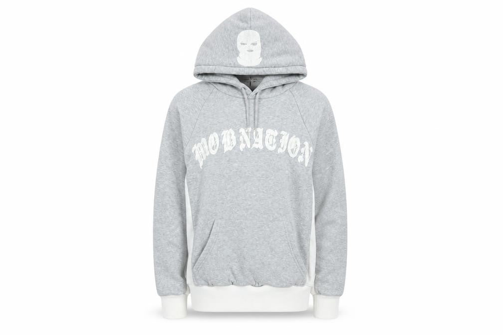 Mob Nation Womens Grey XS Pullover Hoodie with Graphic Print