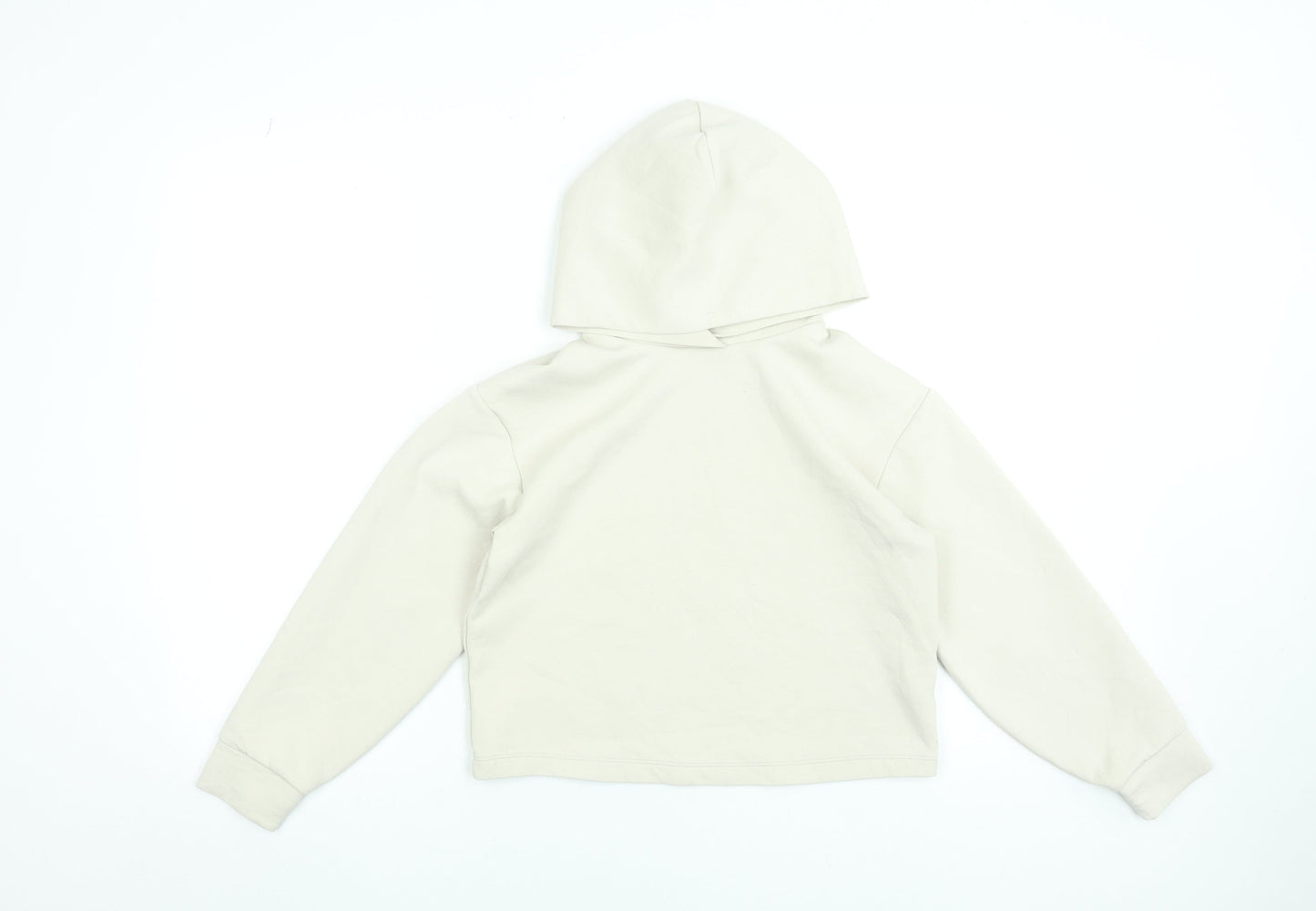 Uniqlo Girls Beige Pullover Hoodie 13-14 Years Regular Fit Stretch