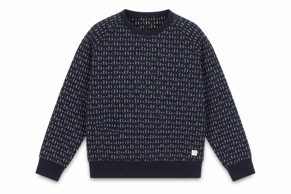Far Afield Womens Navy Cotton Blend Patterned Pullover Sweatshirt Size 2
