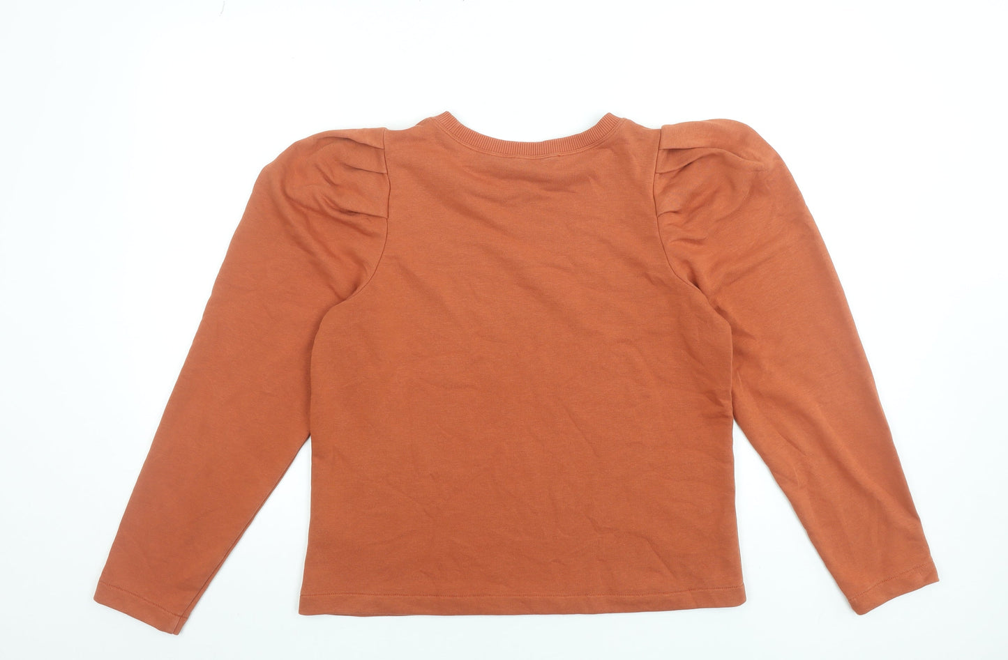 Next Women’s Rust Brown Pullover Sweatshirt Long Sleeve Size S Cotton Blend
