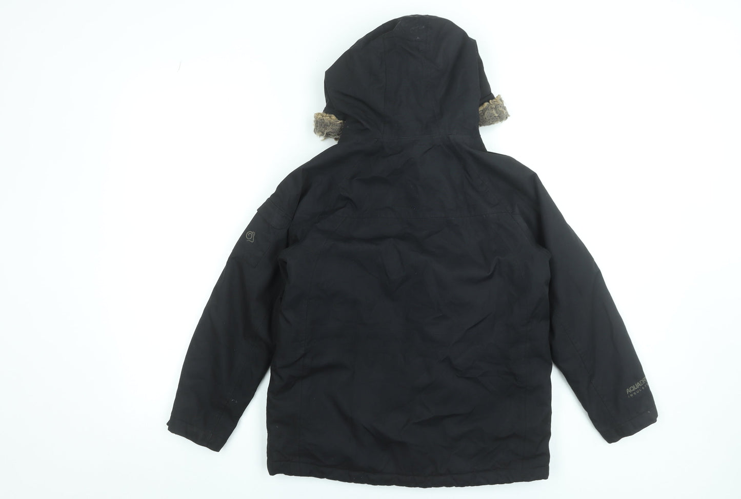 Craghoppers Boys Black Waterproof Insulated Hooded Parka Coat 9-10 Years