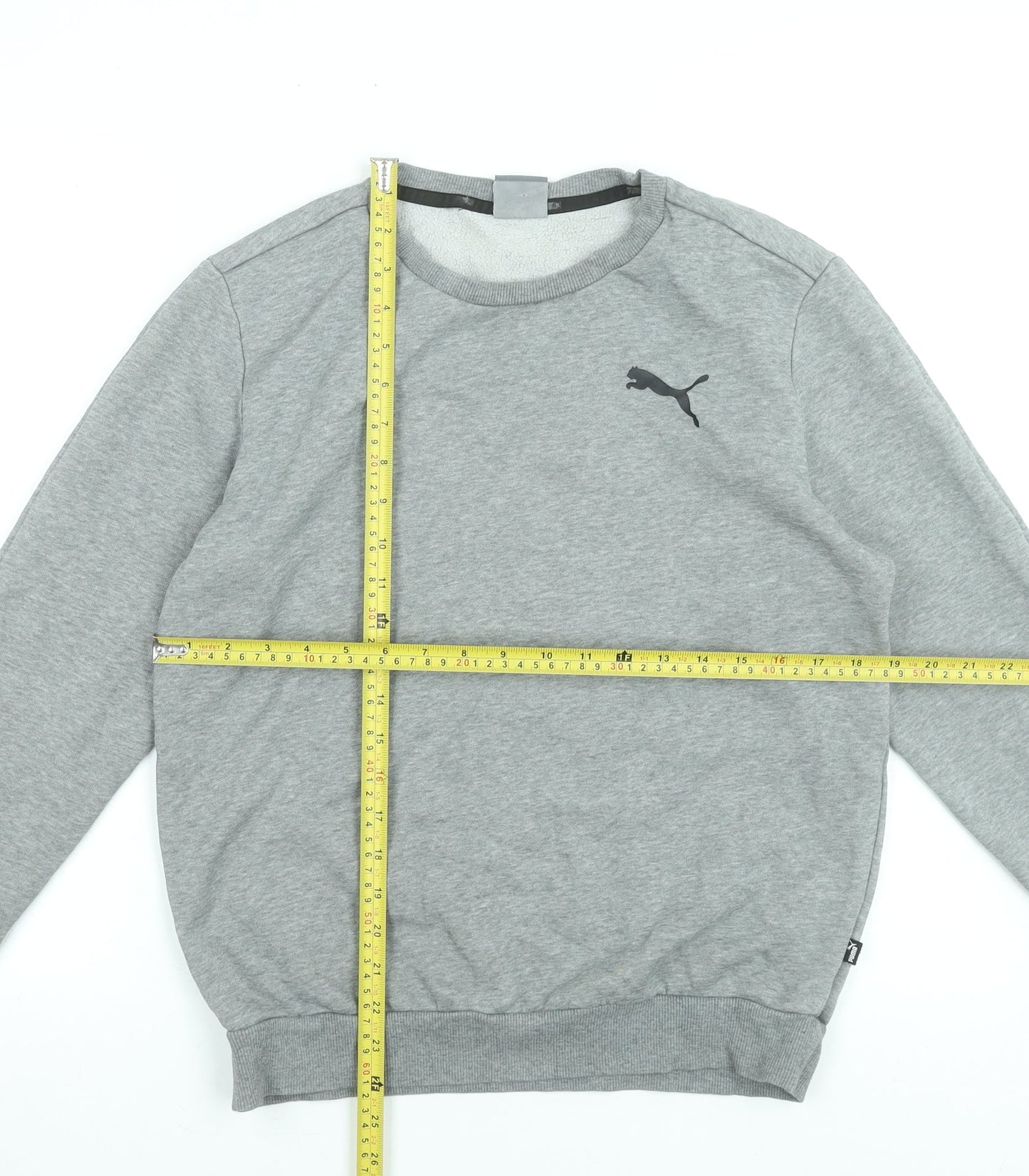 Puma Men's Grey Crew Neck Sweatshirt Small Classic Fit