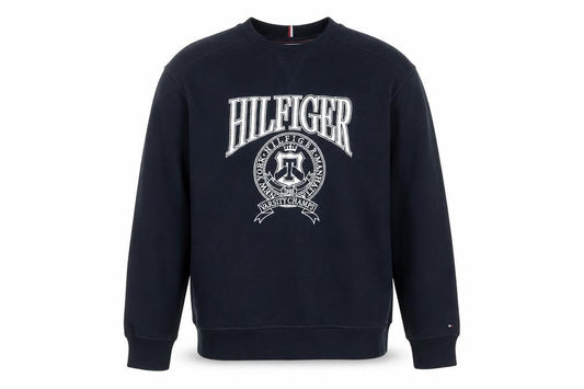 Tommy Hilfiger Girls Black Sweatshirt Size 152 Varsity Crew Neck Logo Jumper