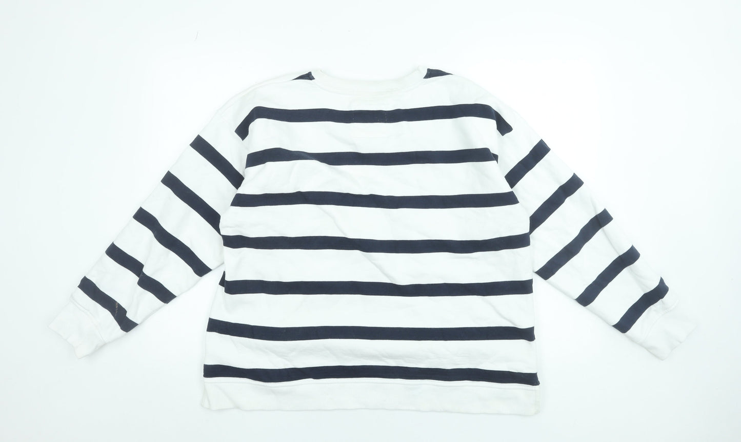 Crew Clothing Company Womens Navy White Striped Cotton Sweatshirt Size 18