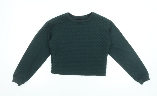 Topshop Women Black Textured Pullover Sweatshirt UK 8