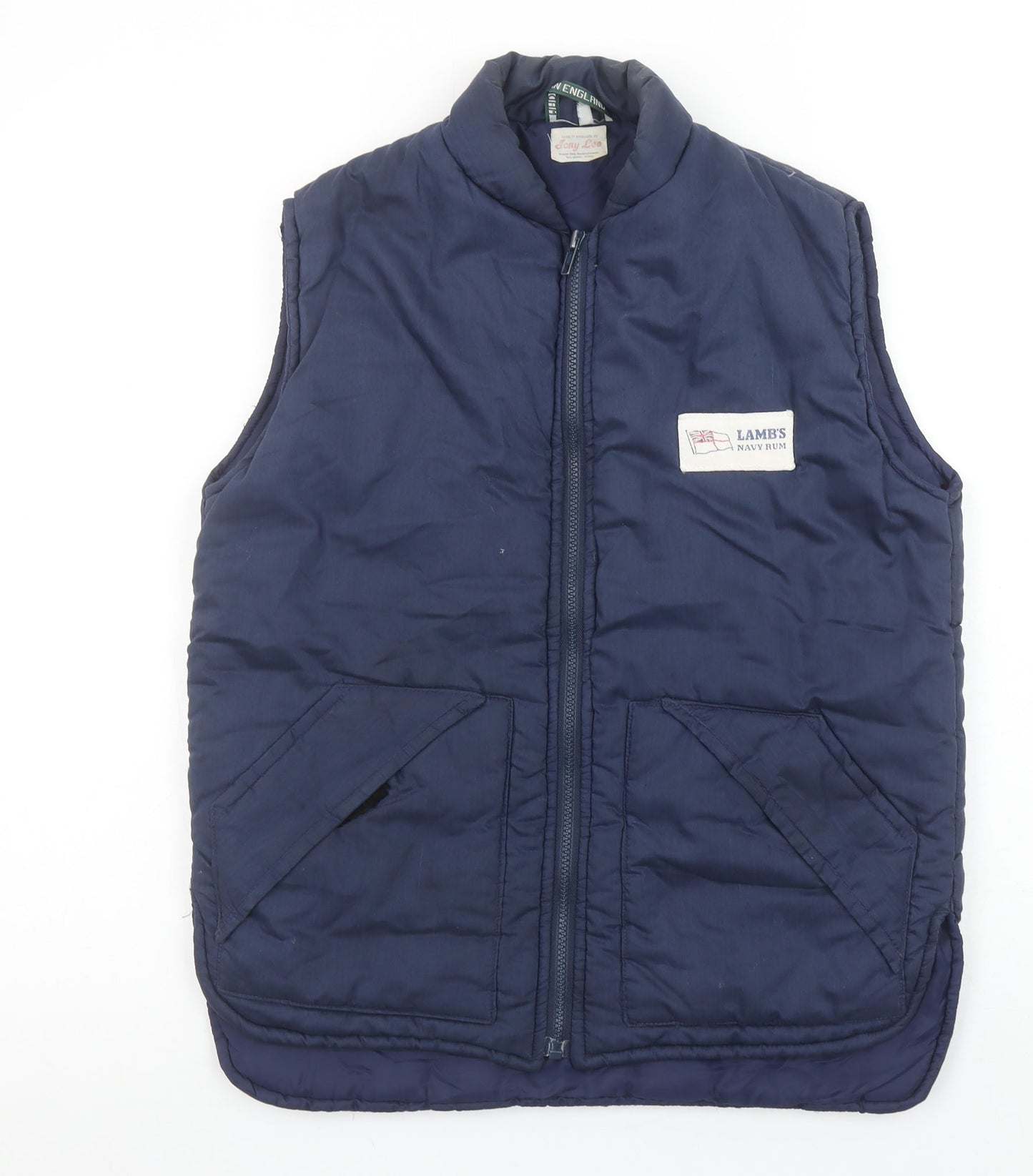 Tony Lee Men's Blue Insulated Full Zip Bodywarmer Vest Size 36