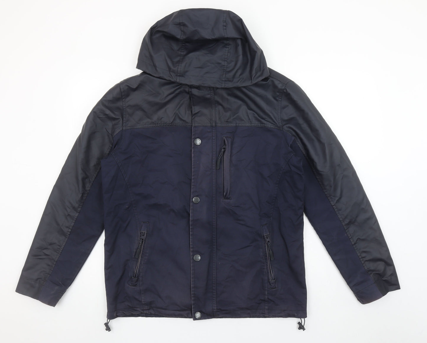 Maine New England Men's Navy Small Hooded Polyester Cotton Jacket