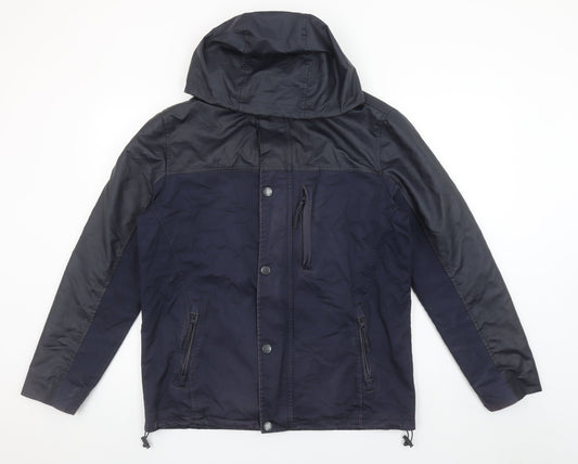Maine New England Men's Navy Small Hooded Polyester Cotton Jacket