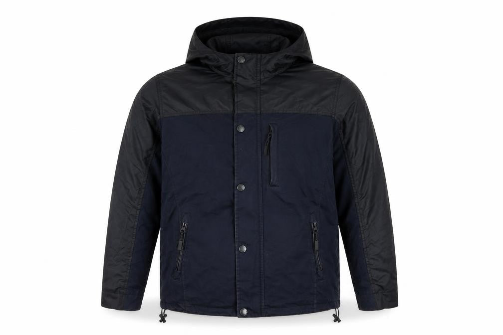 Maine New England Men's Navy Small Hooded Polyester Cotton Jacket