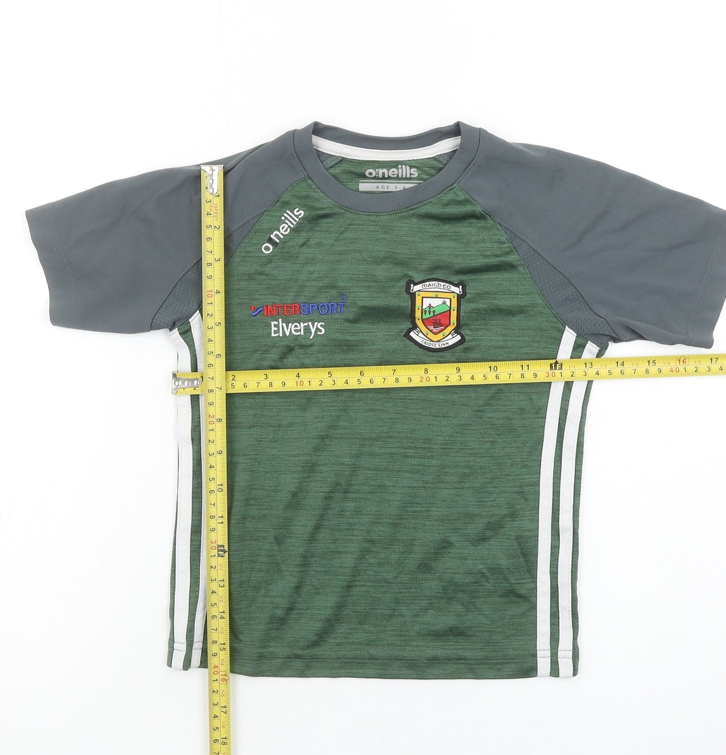 O'Neills Boys Green Short Sleeve Sports T-Shirt Size 5-6 Years