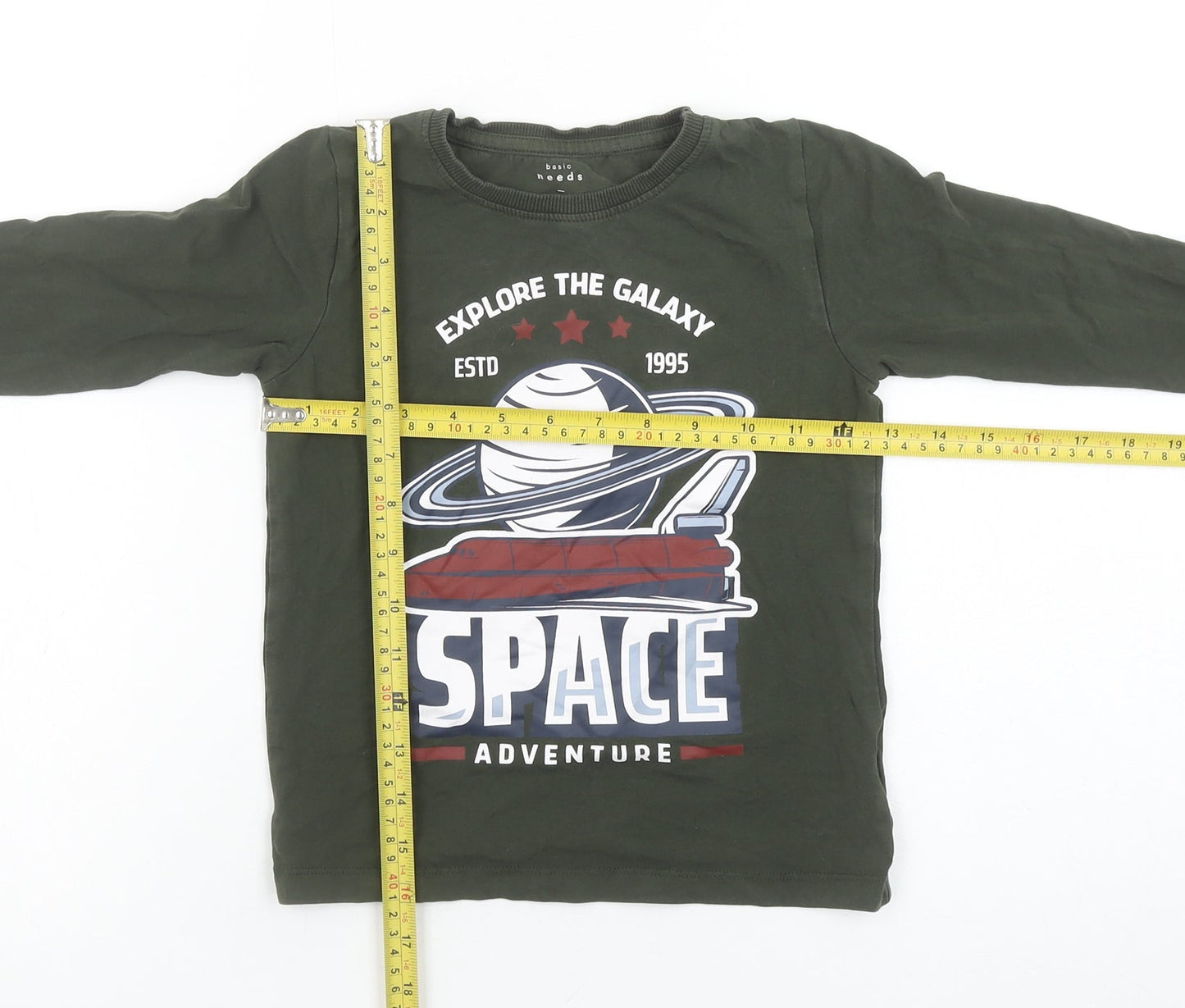 Name It Boys Green Space Adventure Long Sleeve Cotton T-Shirt 6 Years