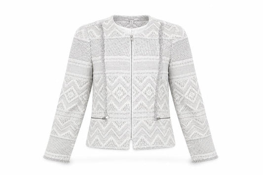 Zara Trafaluc Women's Grey Textured Knit Blazer Jacket Size 8