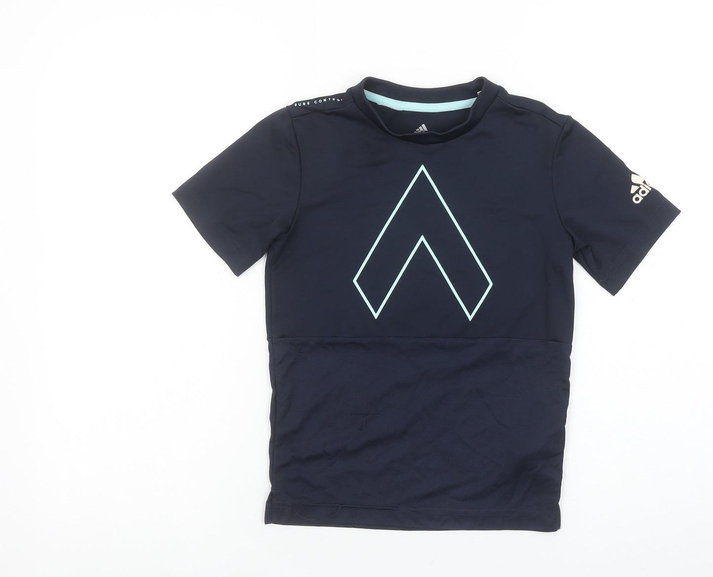 Adidas Boys Blue XS Climalite Sports T-Shirt Breathable Activewear Top