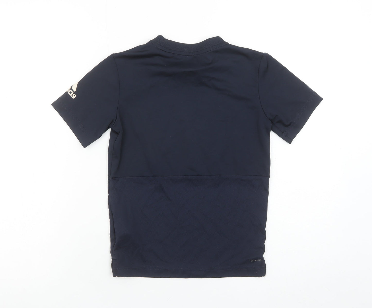 Adidas Boys Blue XS Climalite Sports T-Shirt Breathable Activewear Top