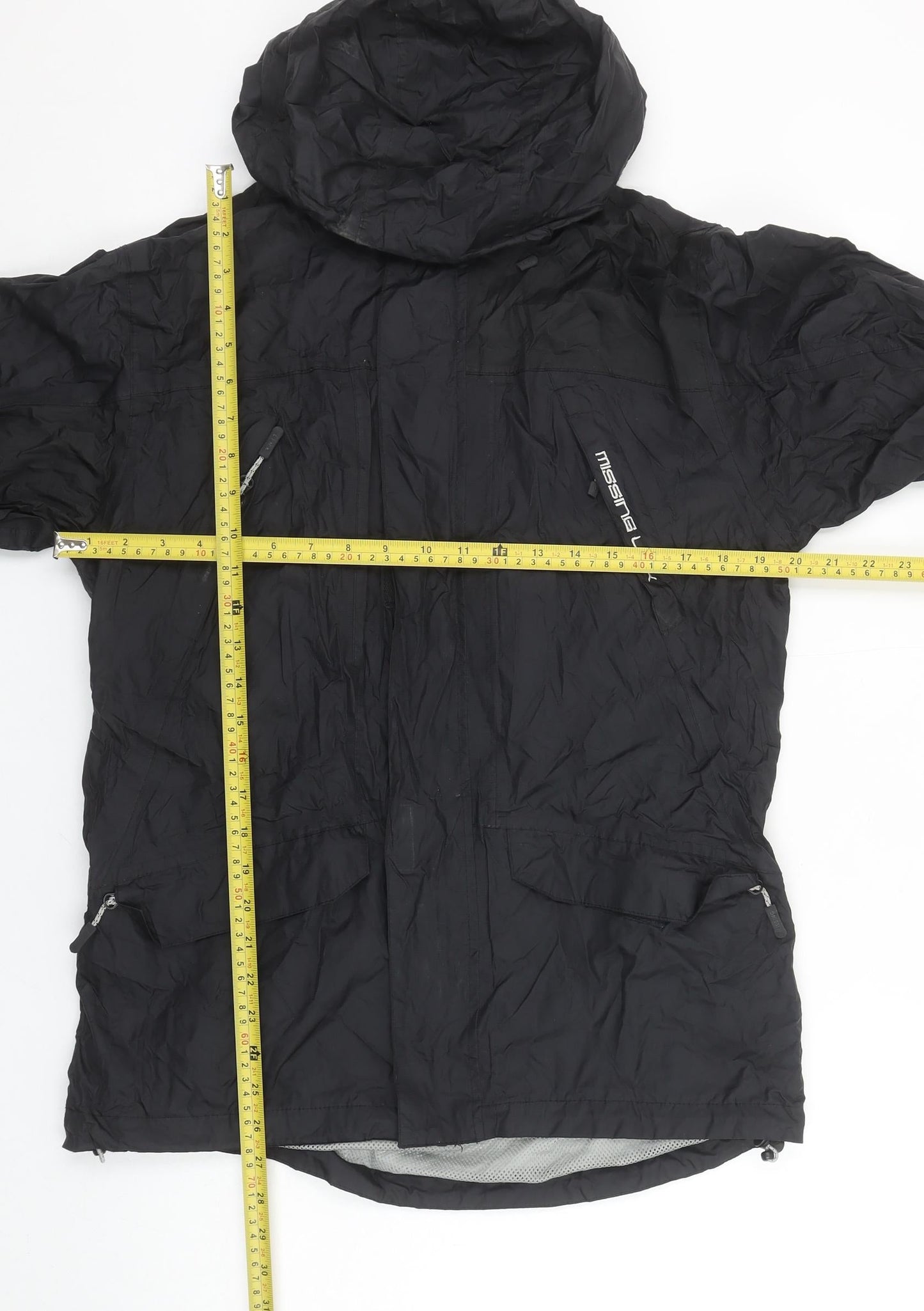 Missing Link Unisex Black S Hooded Windbreaker Jacket