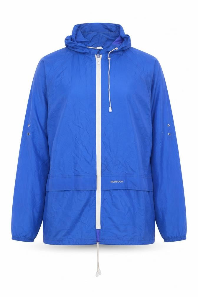 Monsoon Men's Blue Waterproof Hooded Rain Jacket Size S