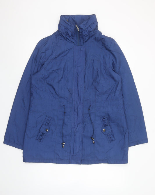 David Emanuel Womens Blue Anorak Jacket Size 14 Lightweight Full Zip
