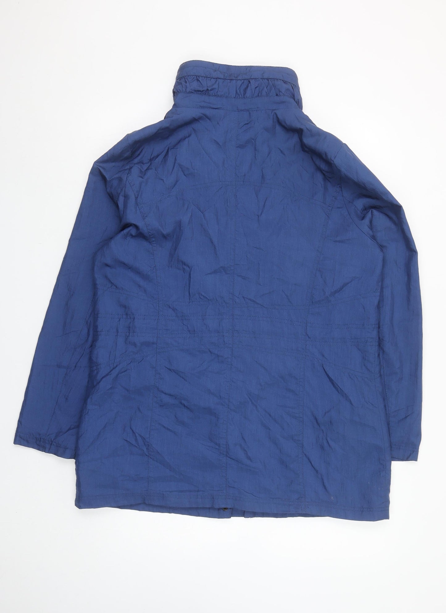 David Emanuel Womens Blue Anorak Jacket Size 14 Lightweight Full Zip