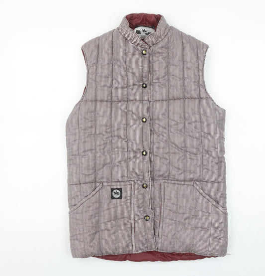 Eque Sport Women's Brown Striped Padded Waistcoat S