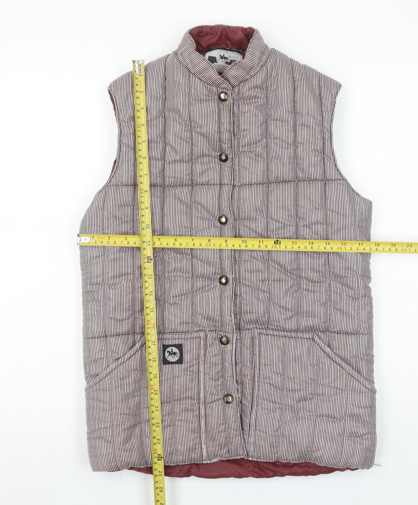 Eque Sport Women's Brown Striped Padded Waistcoat S