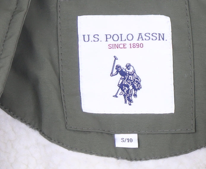 U.S. Polo Assn. Women’s Green Hooded Parka Coat Size 10