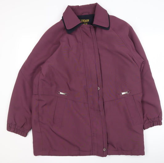 London Paris New York Womens Purple Size 18 Long Parka Jacket