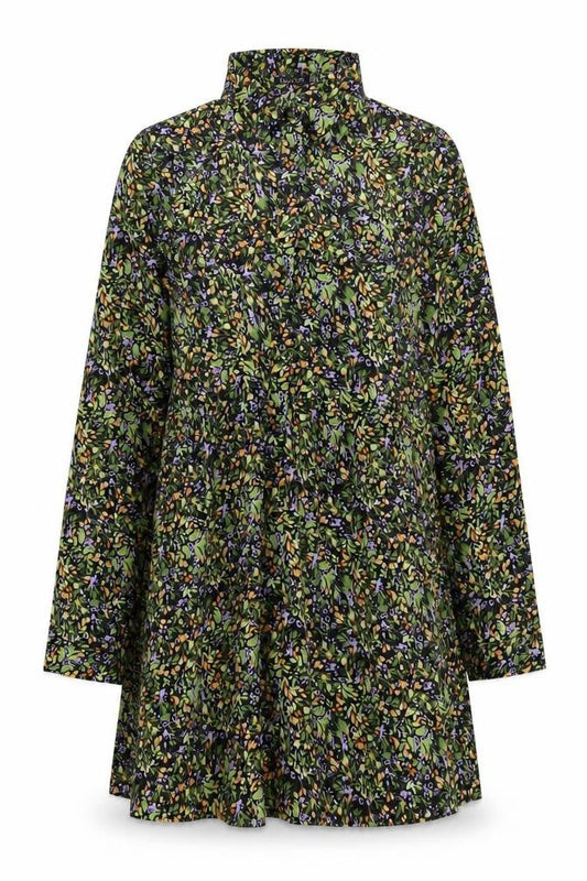 Boohoo Women's Multicoloured Floral High Neck Long Sleeve Shift Dress Size 10