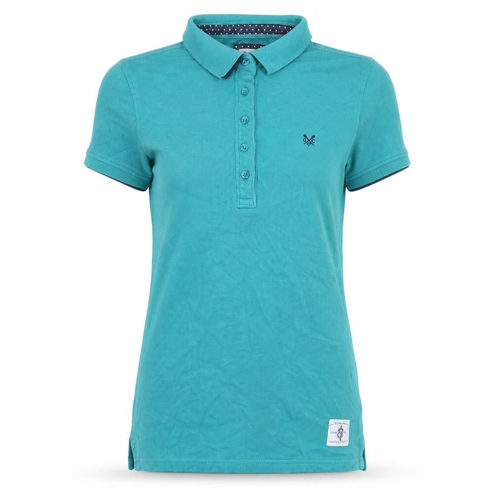 Crew Clothing Womens Green Cotton Polo Shirt Size 6