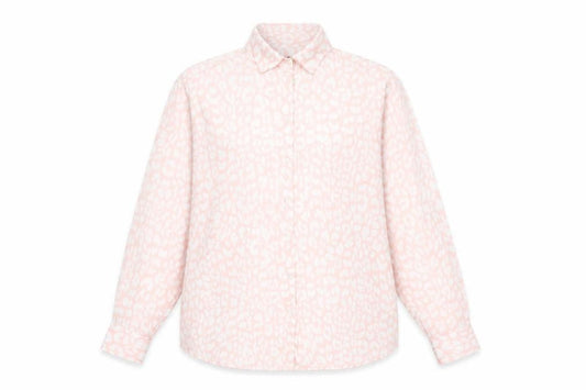 Zara Womens Pink Animal Print Long Sleeve Button-Up Blouse Size M
