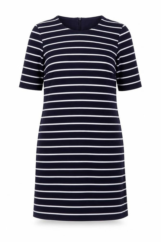H&M Women Blue White Striped Shift Dress XS