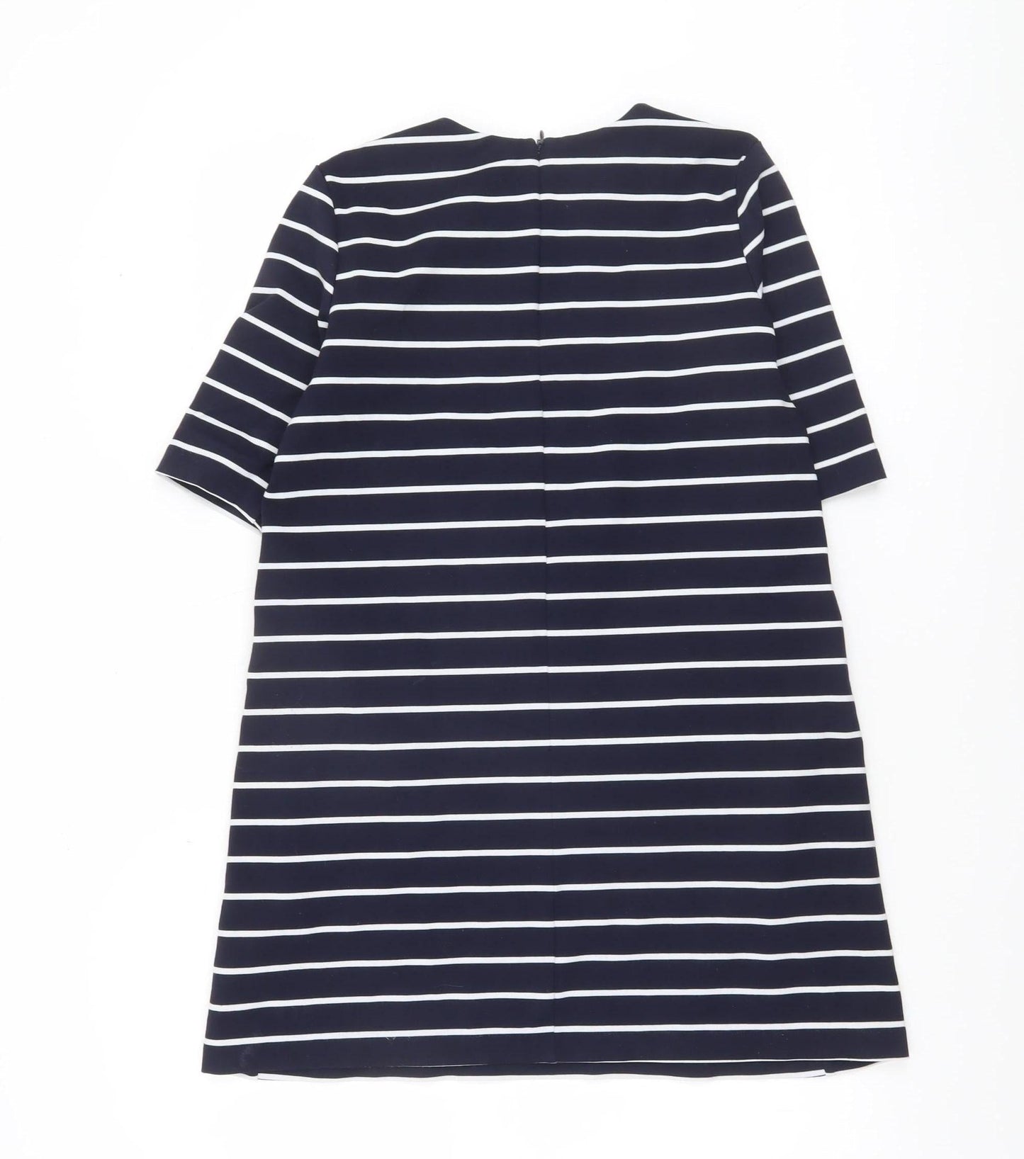 H&M Women Blue White Striped Shift Dress XS