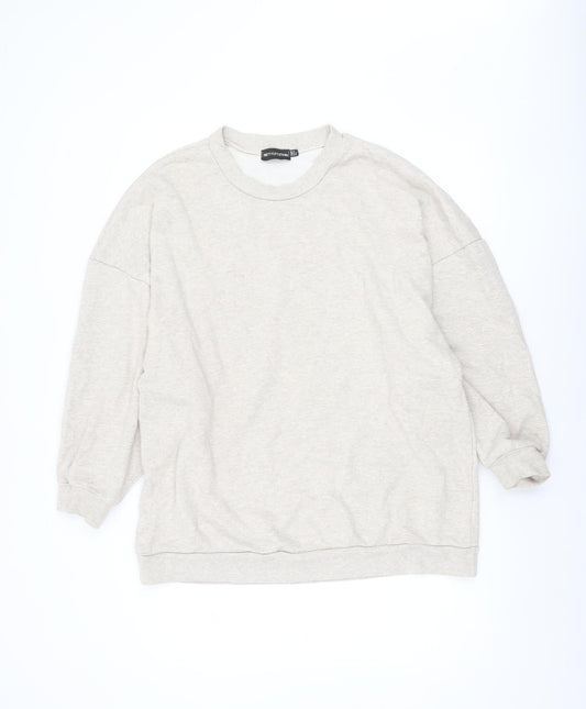 PrettyLittleThing Women’s Beige Graphic Pullover Sweatshirt UK 6