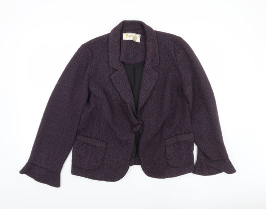 Roman Originals Women's Purple Knit Blazer Jacket Size 16