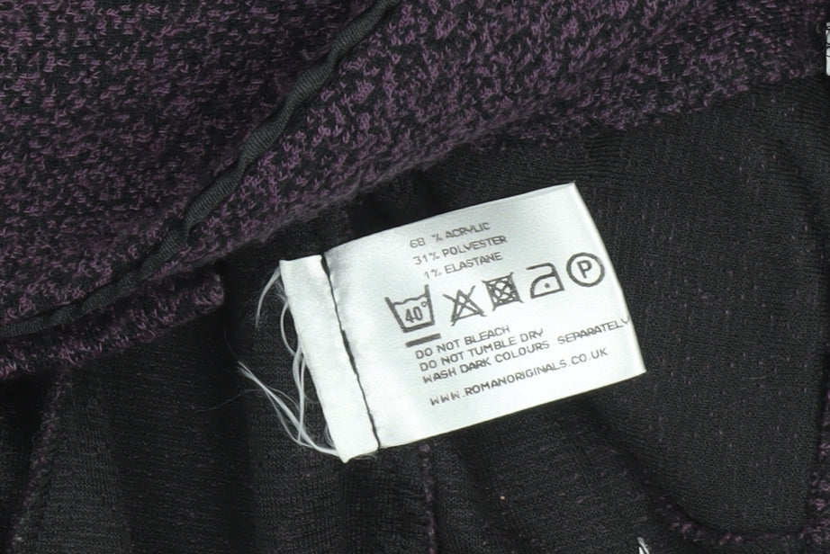 Roman Originals Women's Purple Knit Blazer Jacket Size 16