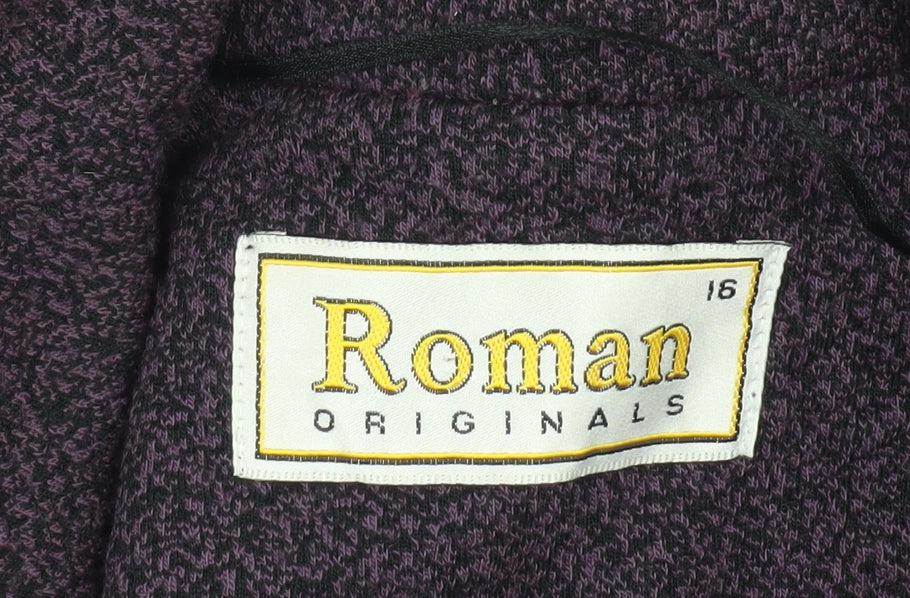 Roman Originals Women's Purple Knit Blazer Jacket Size 16