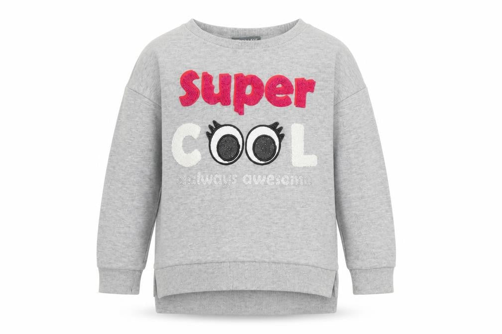 Primark Girls Grey Super Cool Graphic Pullover Sweatshirt 6-7 Years