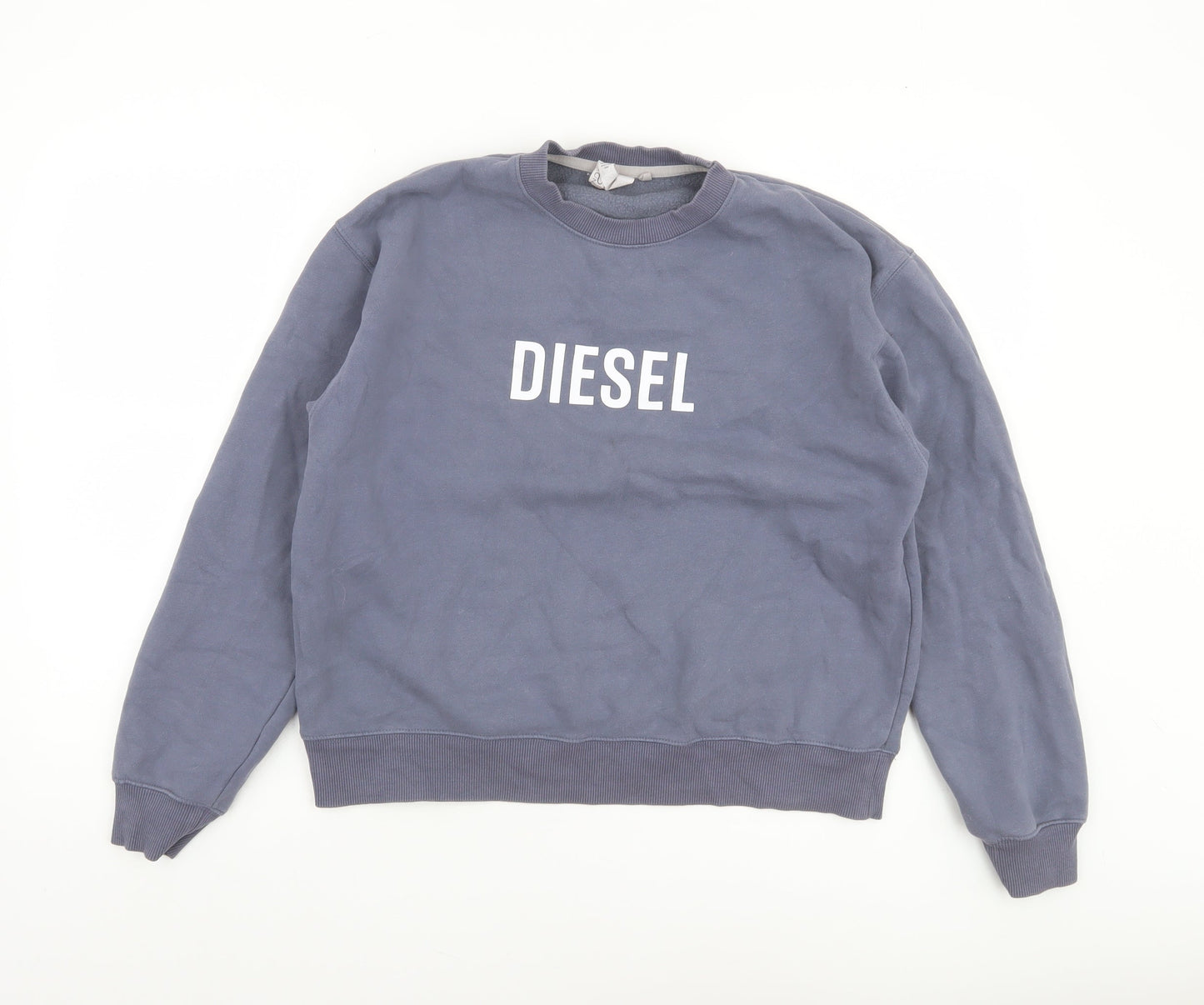 Diesel Women's Blue Crew Neck Pullover Sweatshirt Size S