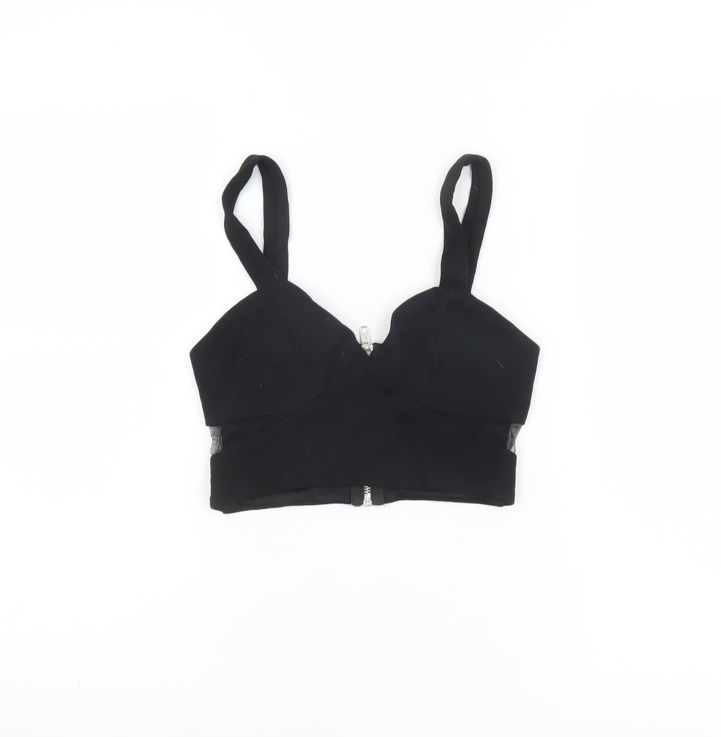 River Island Women's Black Cropped Zip Tank Top Size 8