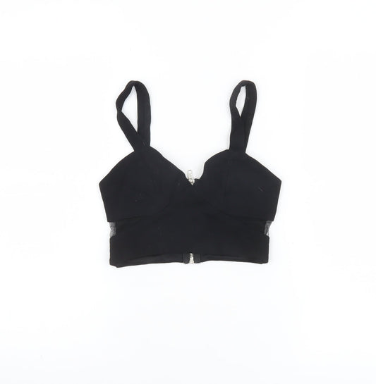 River Island Women's Black Cropped Zip Tank Top Size 8