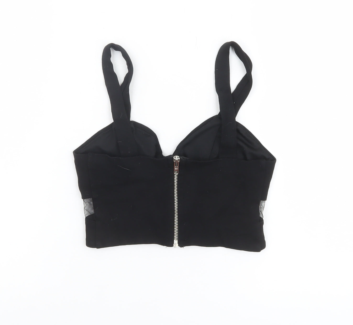 River Island Women's Black Cropped Zip Tank Top Size 8